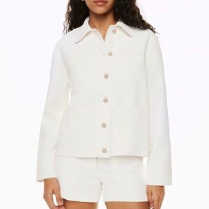 Aritzia Wilfred Aristotle Button-Up Chore Jacket Cream Crepette Sz M